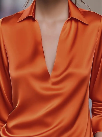 Luxury Soft V-Neck Satin Top