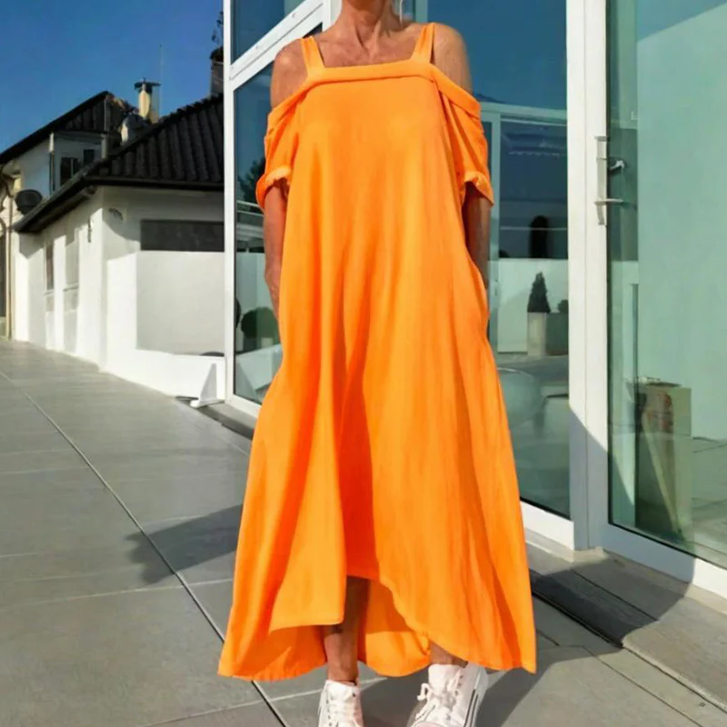 Relaxed Fit Off Shoulder Summer Dress