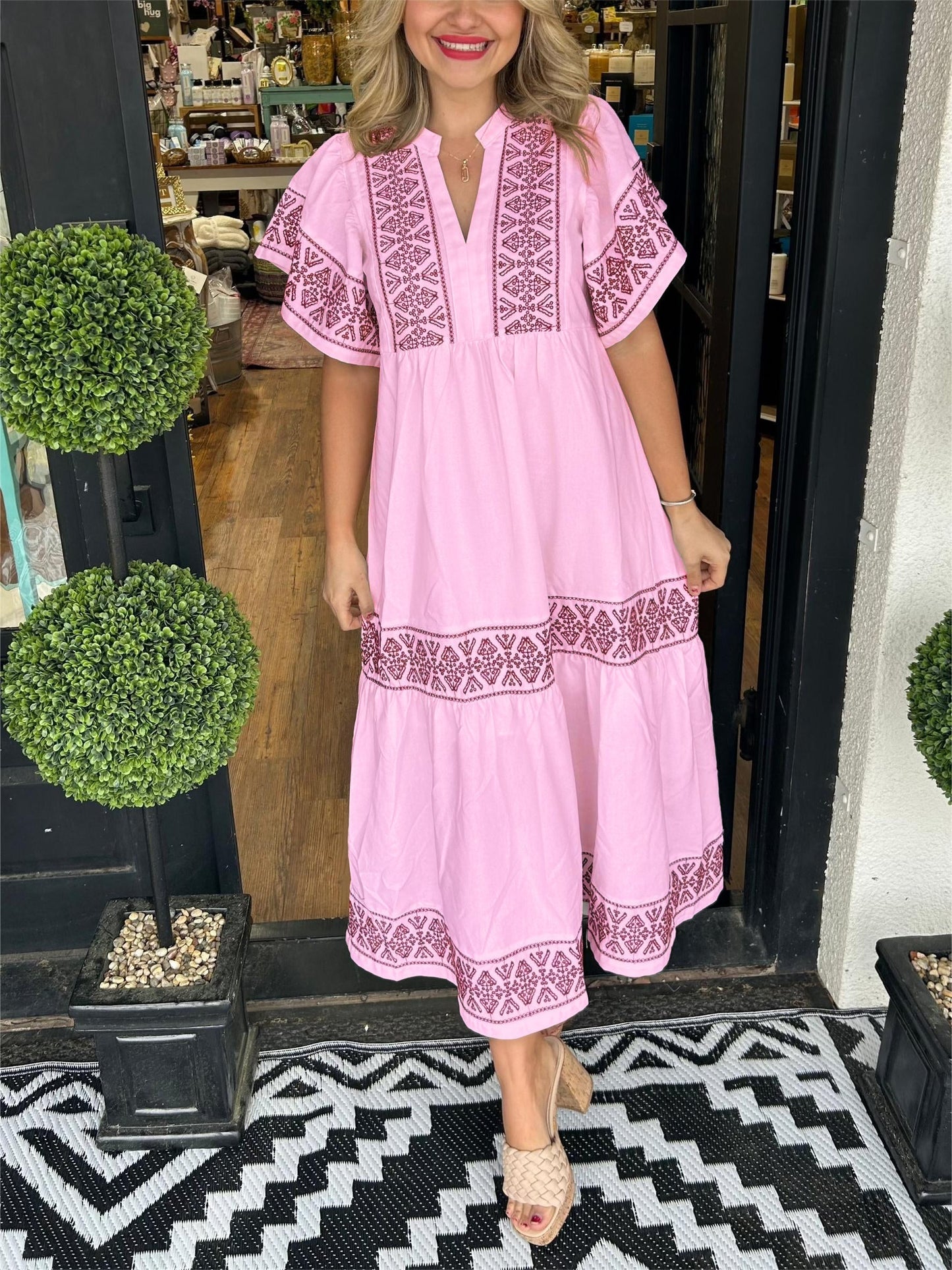 Women's Flowy Maxi Dress Tummy Control Boho Style Loose Fit