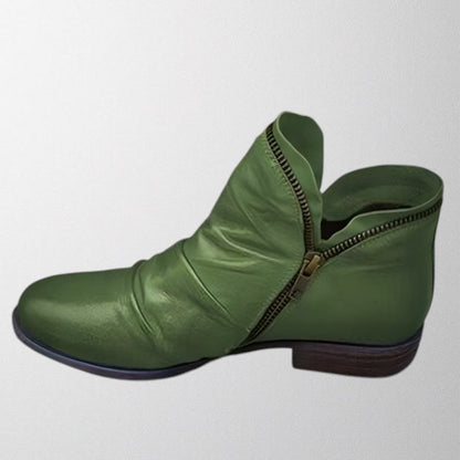 Women's Ankle Boots Rounded Toe Side Zipper