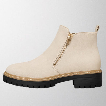 Women's Boots Side Zip Rounded Toe