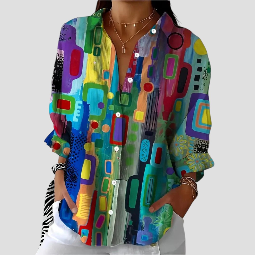 Women's Geometric Pattern Blouse - VibreMode
