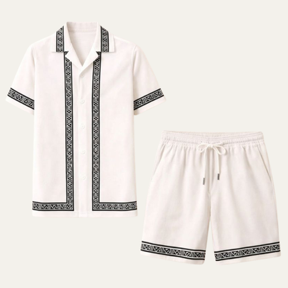 Men's Print Shirt And Shorts Set - VibreMode