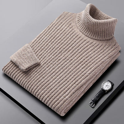 Men's High Neck Ribbed Sweater