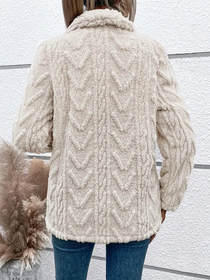 Women's White Fleece Jacket Comfortable