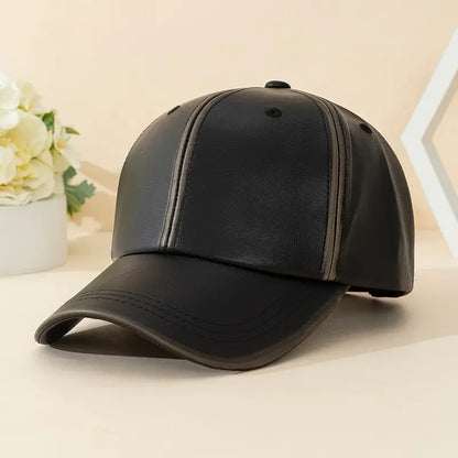 Classic Brown Leather Cap