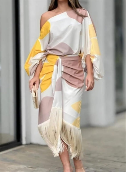 Women's Printed Two Piece Set Elegant Design