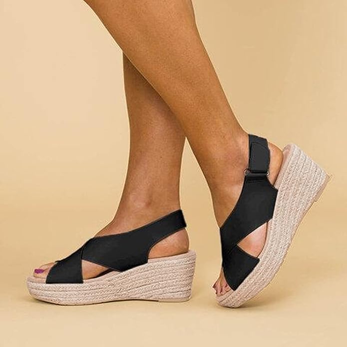 Women's Wedge Sandals Cross Straps
