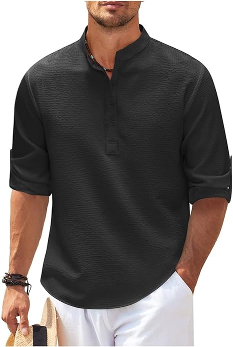 Men's Casual Cotton Shirt Relaxed Fit Lightweight