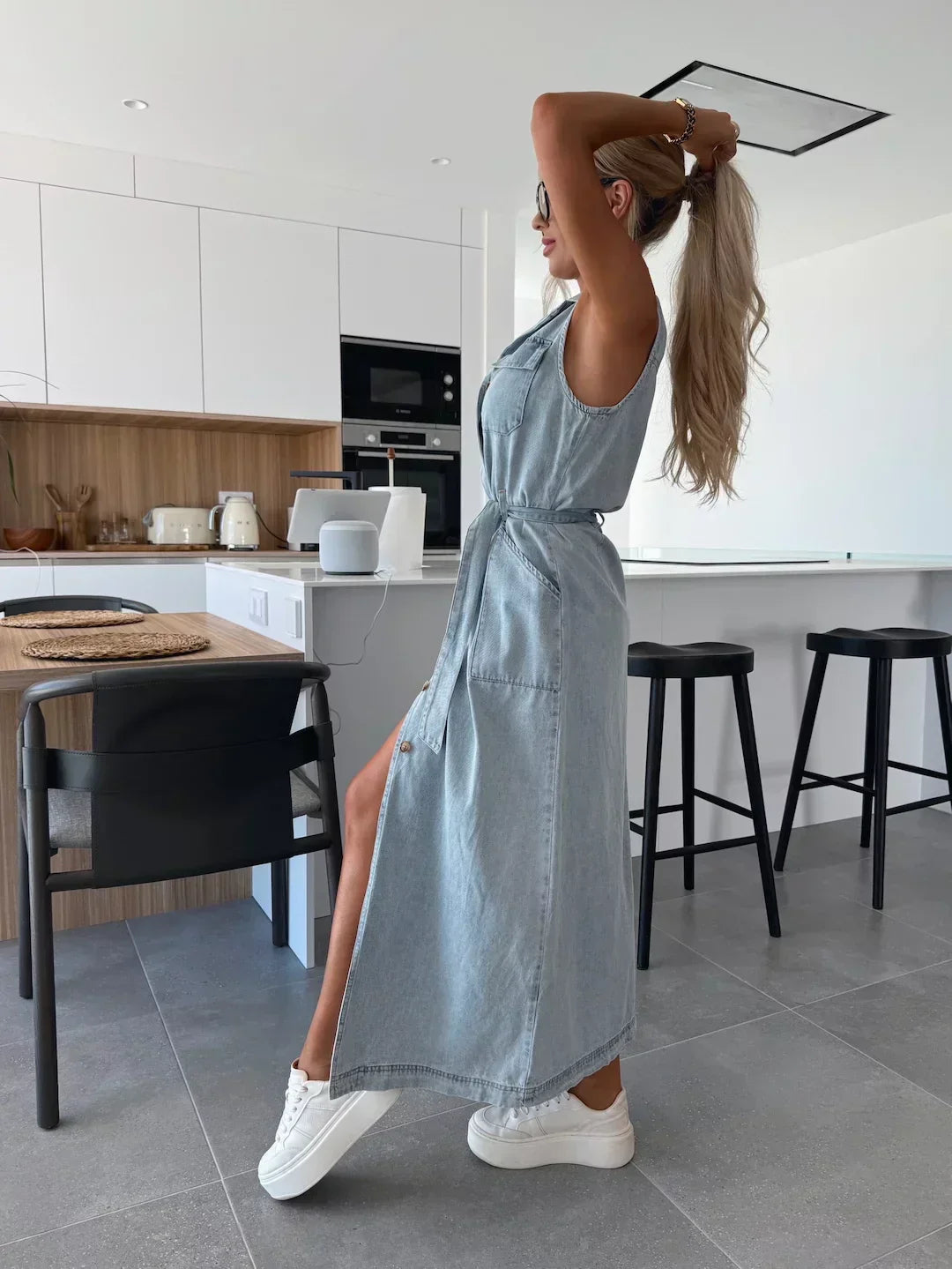 Casual Blue Jeans Dress