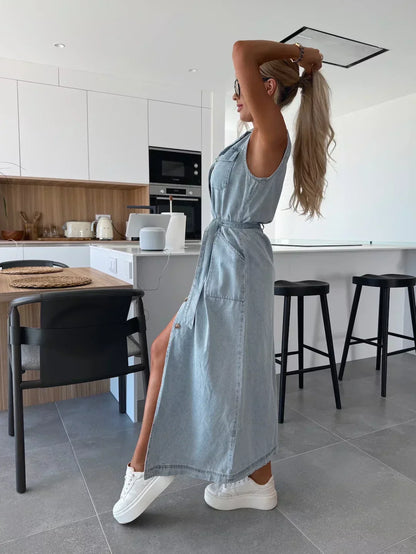 Casual Blue Jeans Dress
