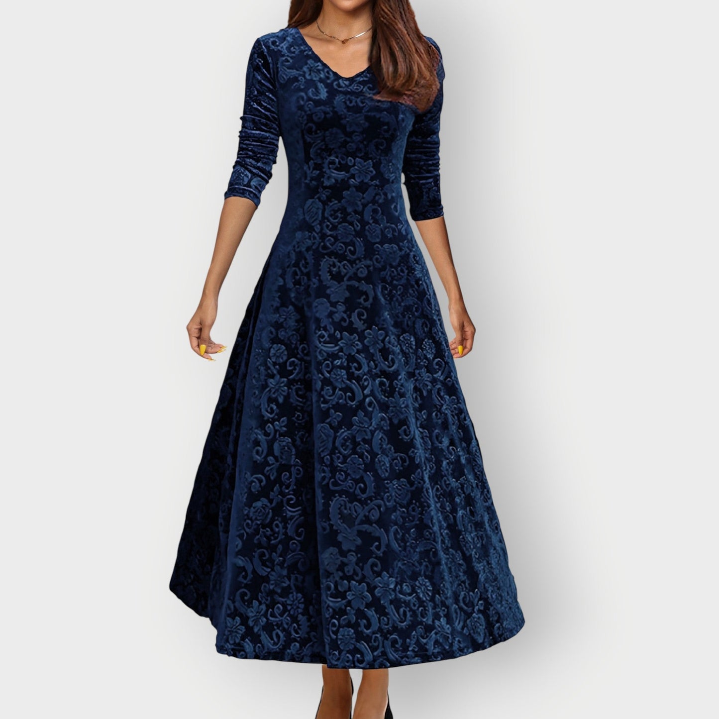 Luxurious Soft Midi Velvet Dress