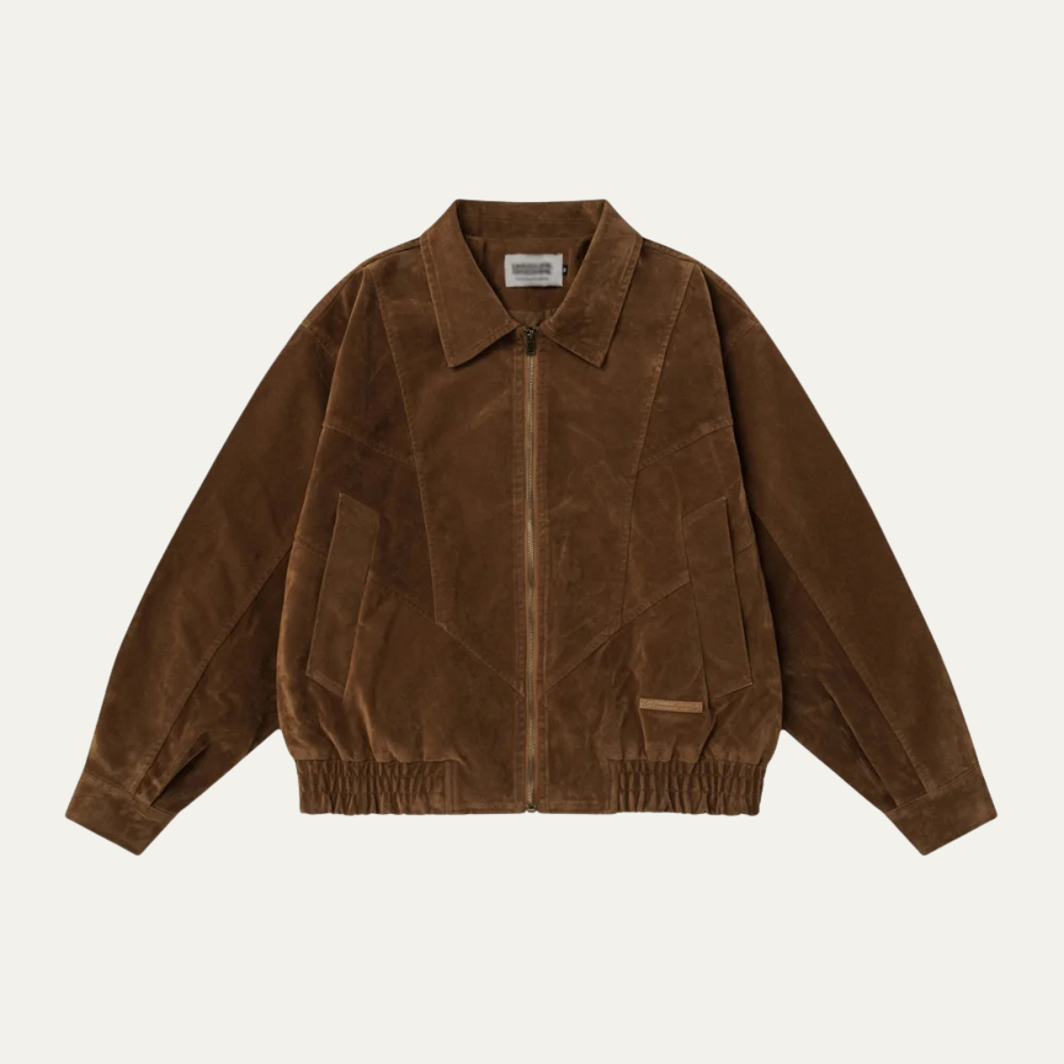 Men's Suede Bomber Jacket Zip Up Retro Style - VibreMode