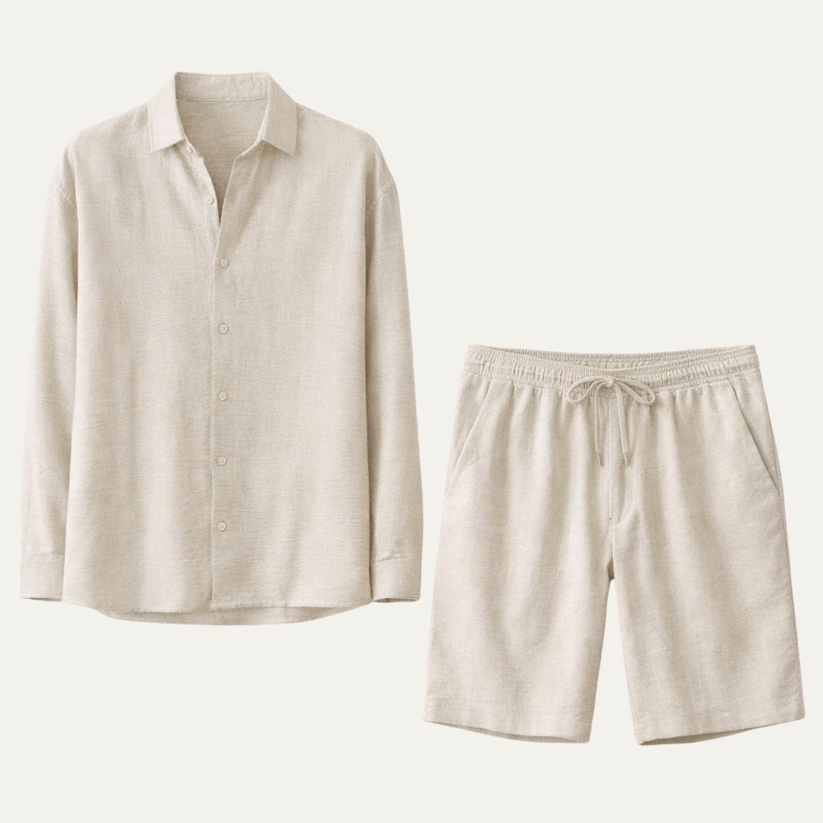 Men's Linen Button Up Shirt Relaxed Fit - VibreMode