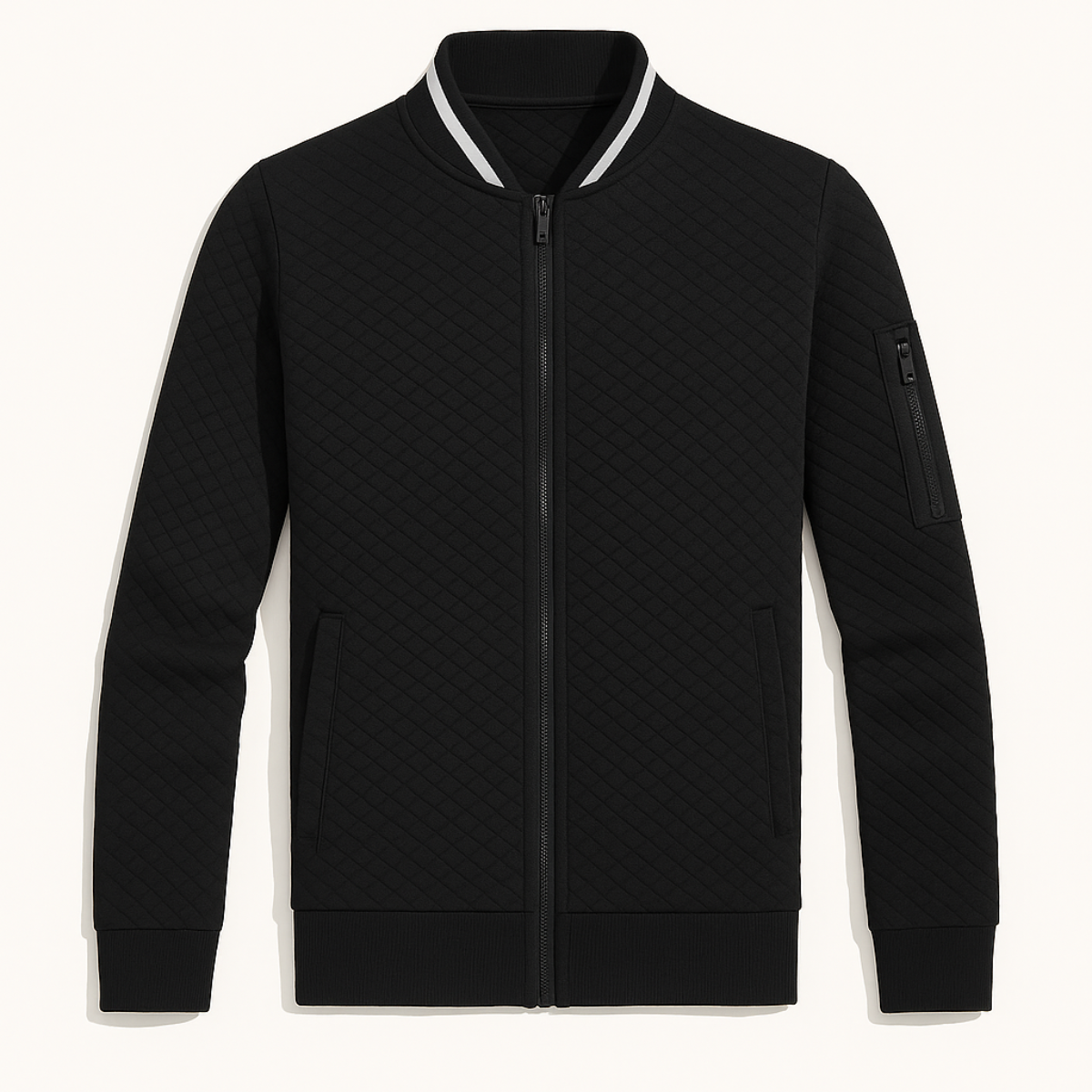 Men's Lightweight Diamond Quilted Bomber Jacket - VibreMode