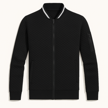Men's Lightweight Diamond Quilted Bomber Jacket - VibreMode