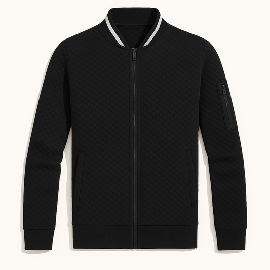 Men's Lightweight Diamond Quilted Bomber Jacket - VibreMode