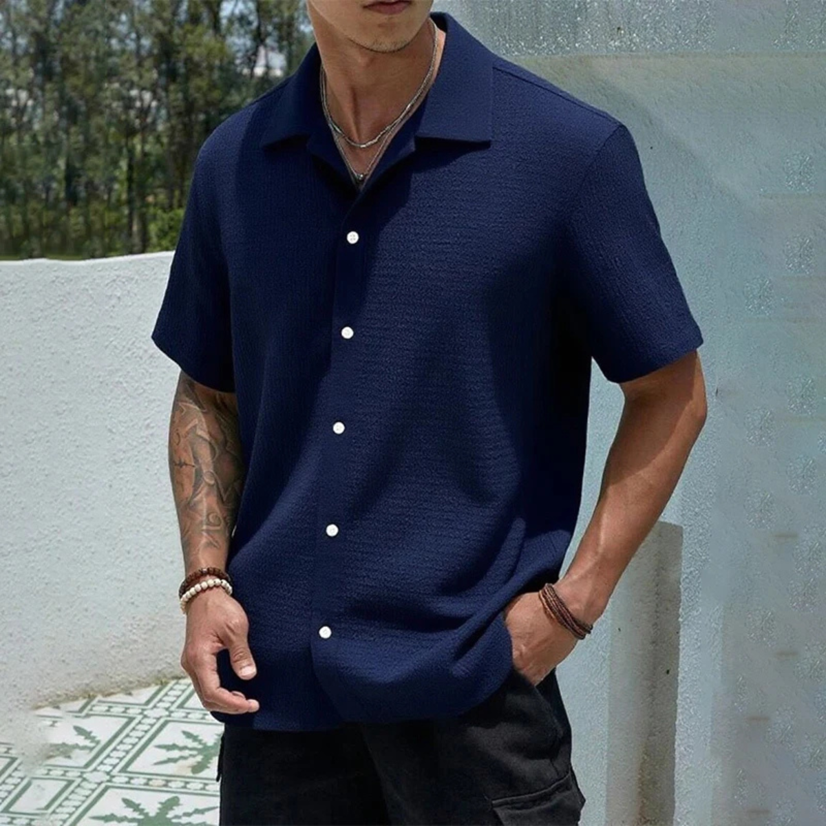 Men's Lightweight Button-Up Shirt