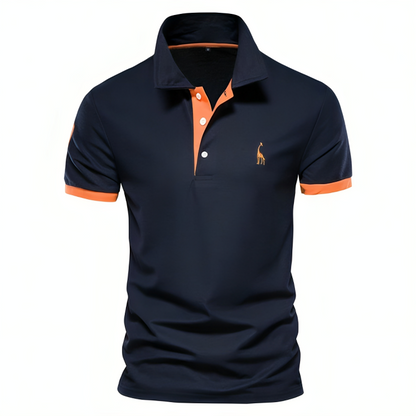 Men's Short Sleeve Polo Shirt Contrast Trim