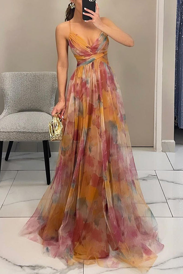 Women's Maxi Dress Fitted V-Neckline
