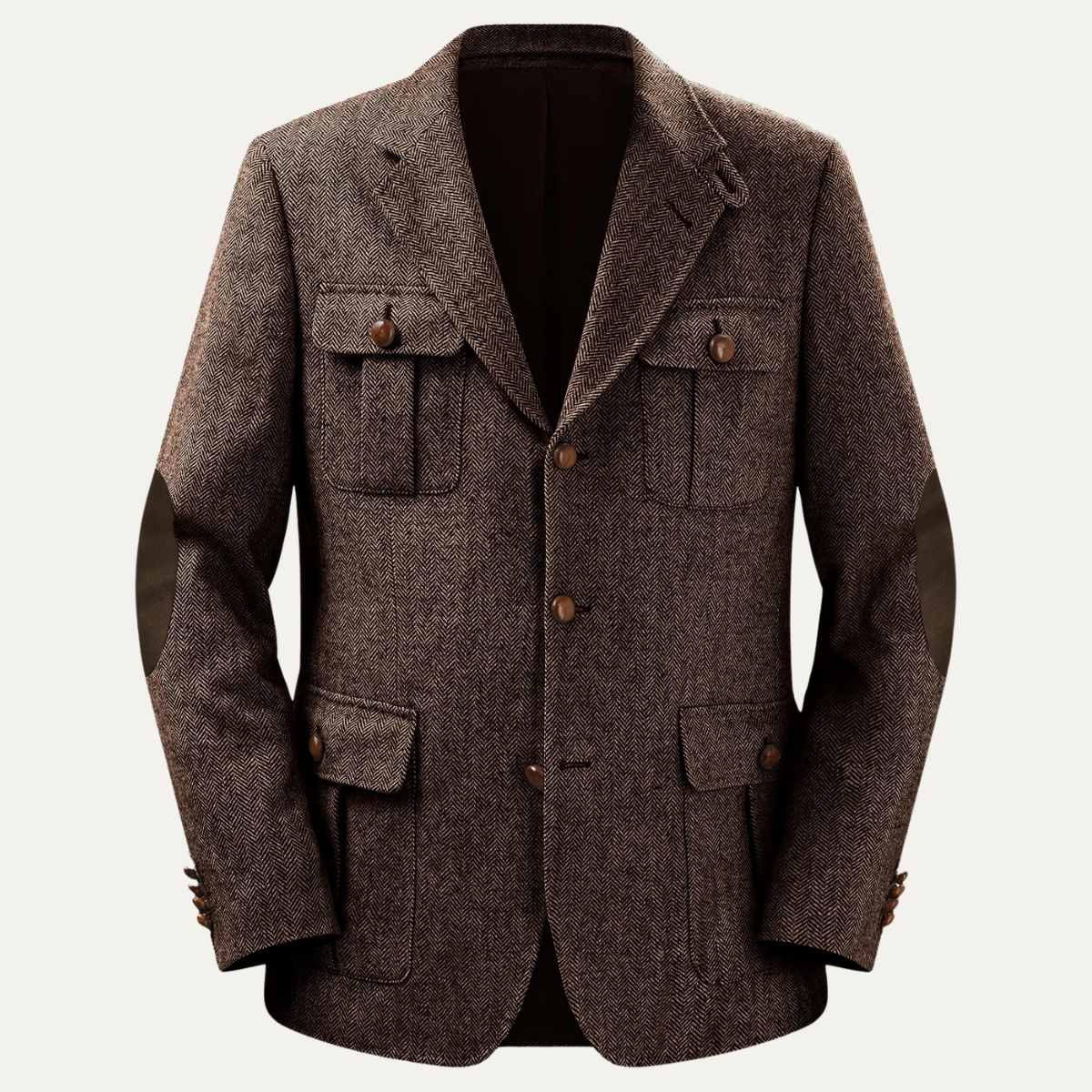 Men's Tweed Blazer Jacket Elbow Patches
