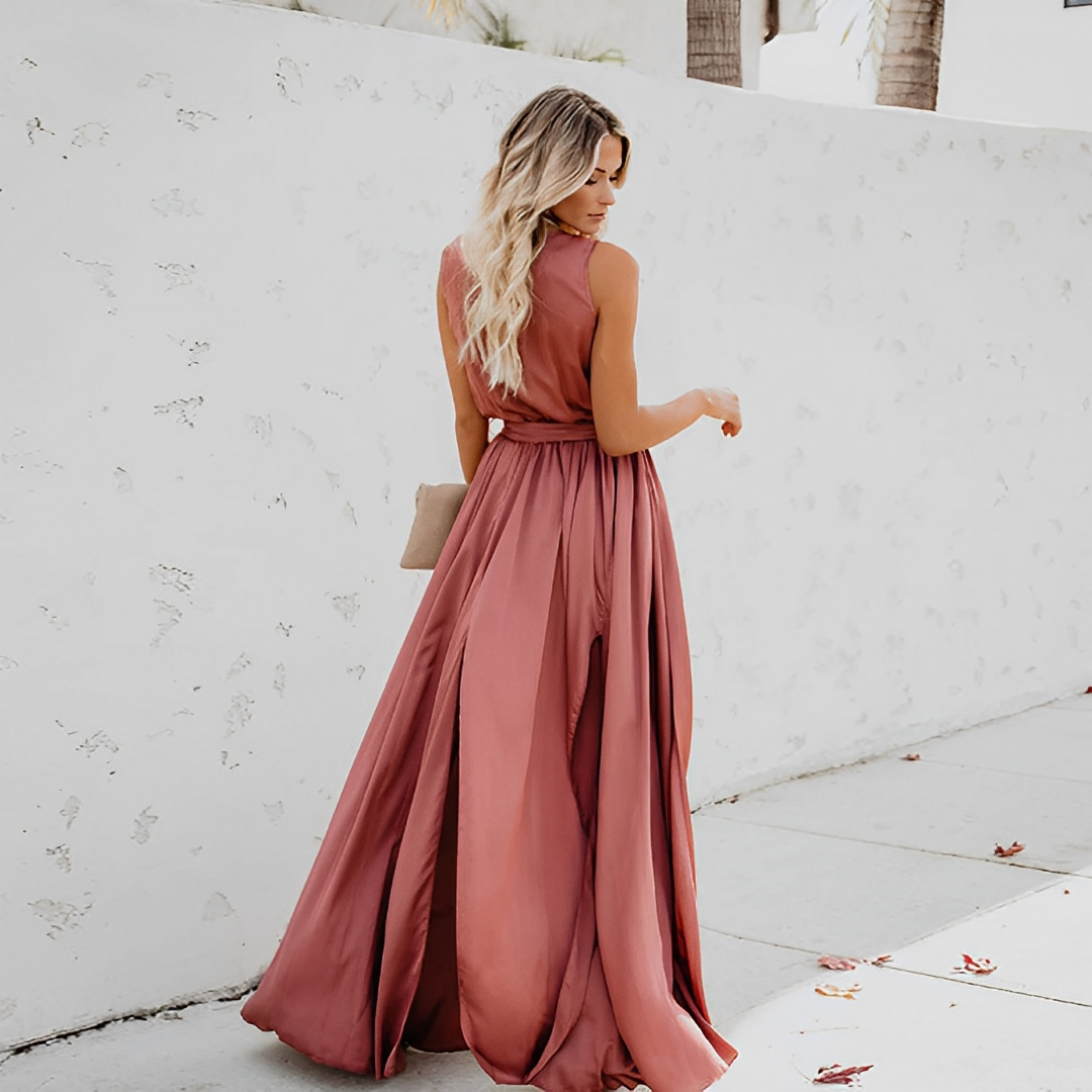 Melissa Women's Maxi Dress Waist Belt Formal
