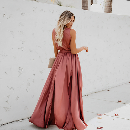 Melissa Women's Maxi Dress Waist Belt Formal