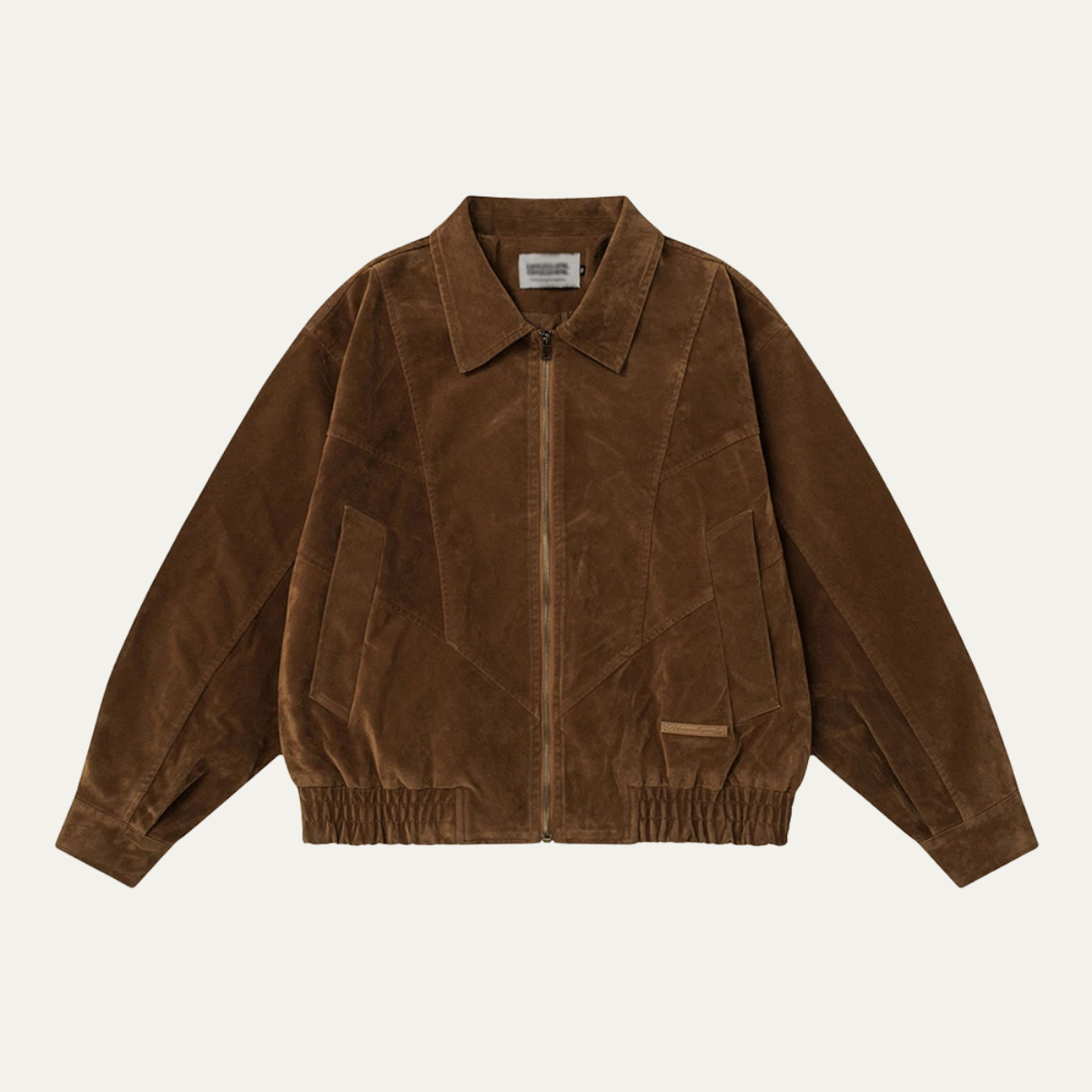 Men's Suede Bomber Jacket Zip Up Retro Style
