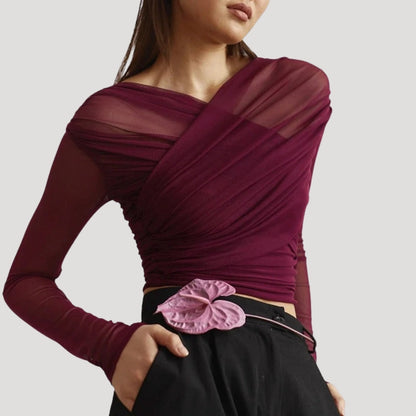 Lightweight Women's Pastel Long Sleeve Blouse