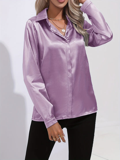 Ladies Classic Long Sleeve Silk Blouses