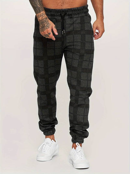 Men's Slim Fit Checkered Joggers - VibreMode