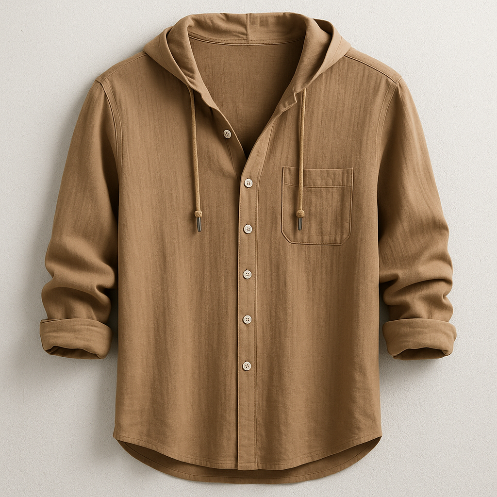 Men's Long-Sleeve Hoodie With Chest Pocket