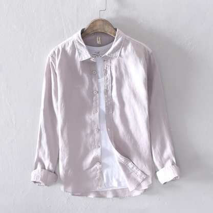 Men's Linen Casual Button Up Shirt Italian Style
