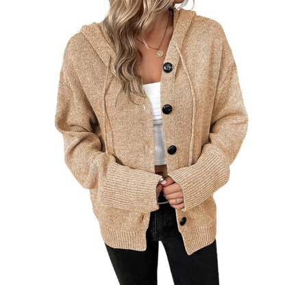 Women's Relaxed Fit Cardigan Soft Knit Beige