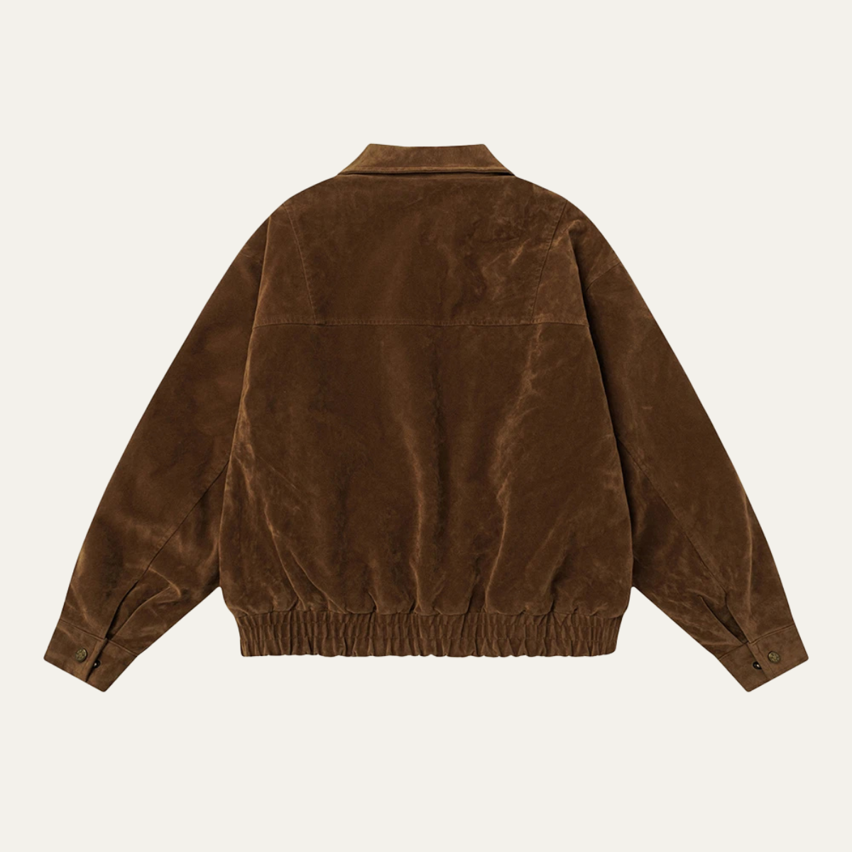 Men's Suede Bomber Jacket Zip Up Retro Style