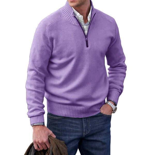 Men's Soft Knit Zip Sweater