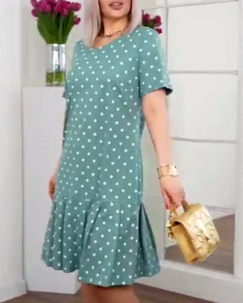 Fun Dot Pattern Summer Dress
