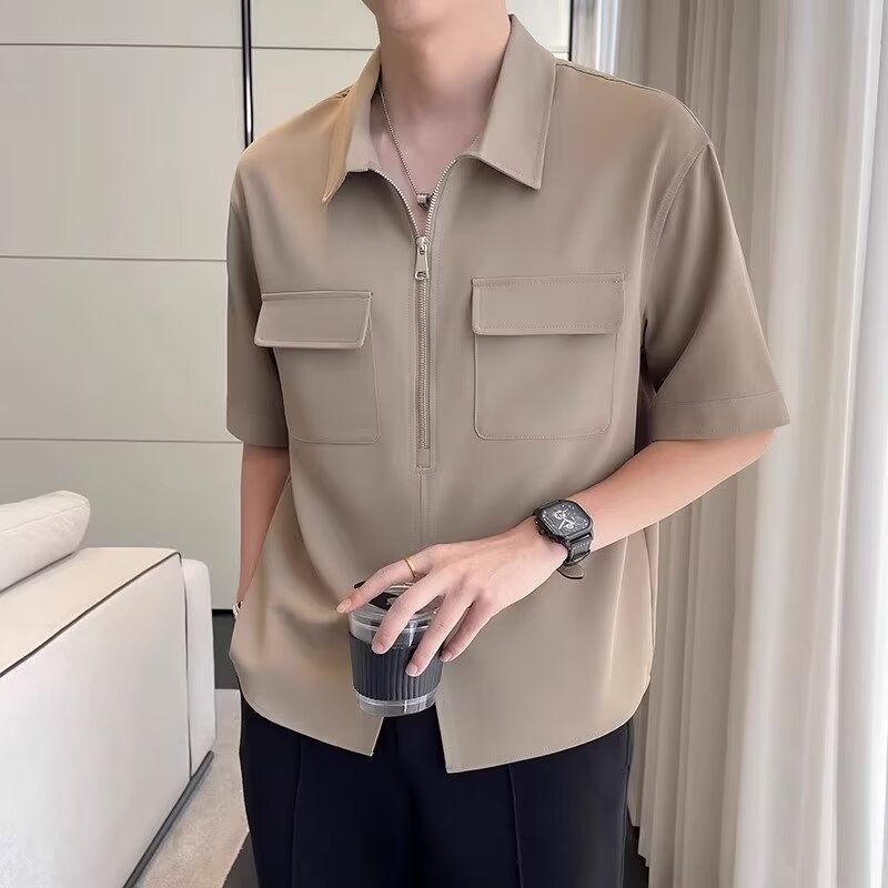 Ike Men's Casual Zip Up Shirt