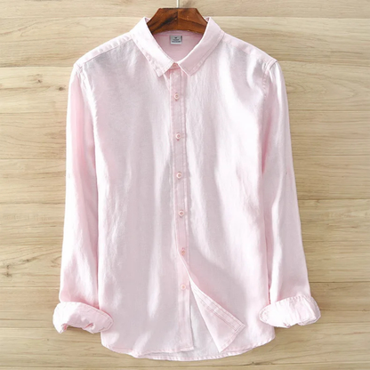 Men's Linen Casual Button Up Shirt Italian Style