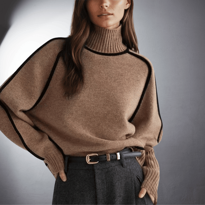 Women's Turtleneck Sweater Voluminous Sleeves