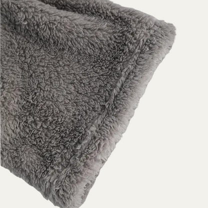 Men's Gray Fleece Hooded Bathrobe