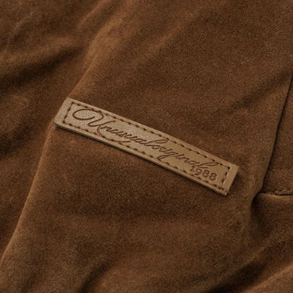 Men's Suede Bomber Jacket Zip Up Retro Style