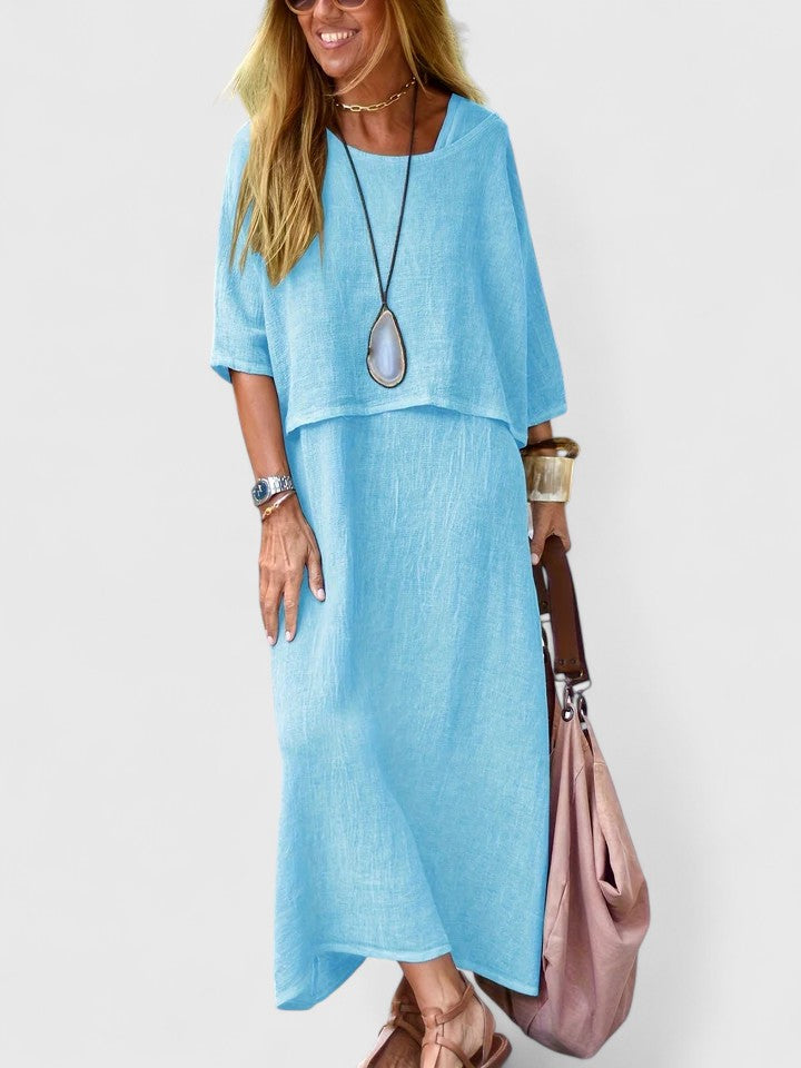Women's 2 Piece Maxi Dress and Casual Top Set