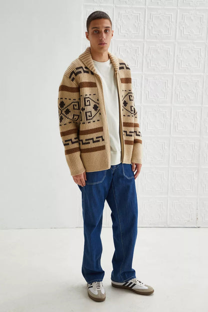 Men's Knitted Cardigan Zipper Jacquard Timeless Style