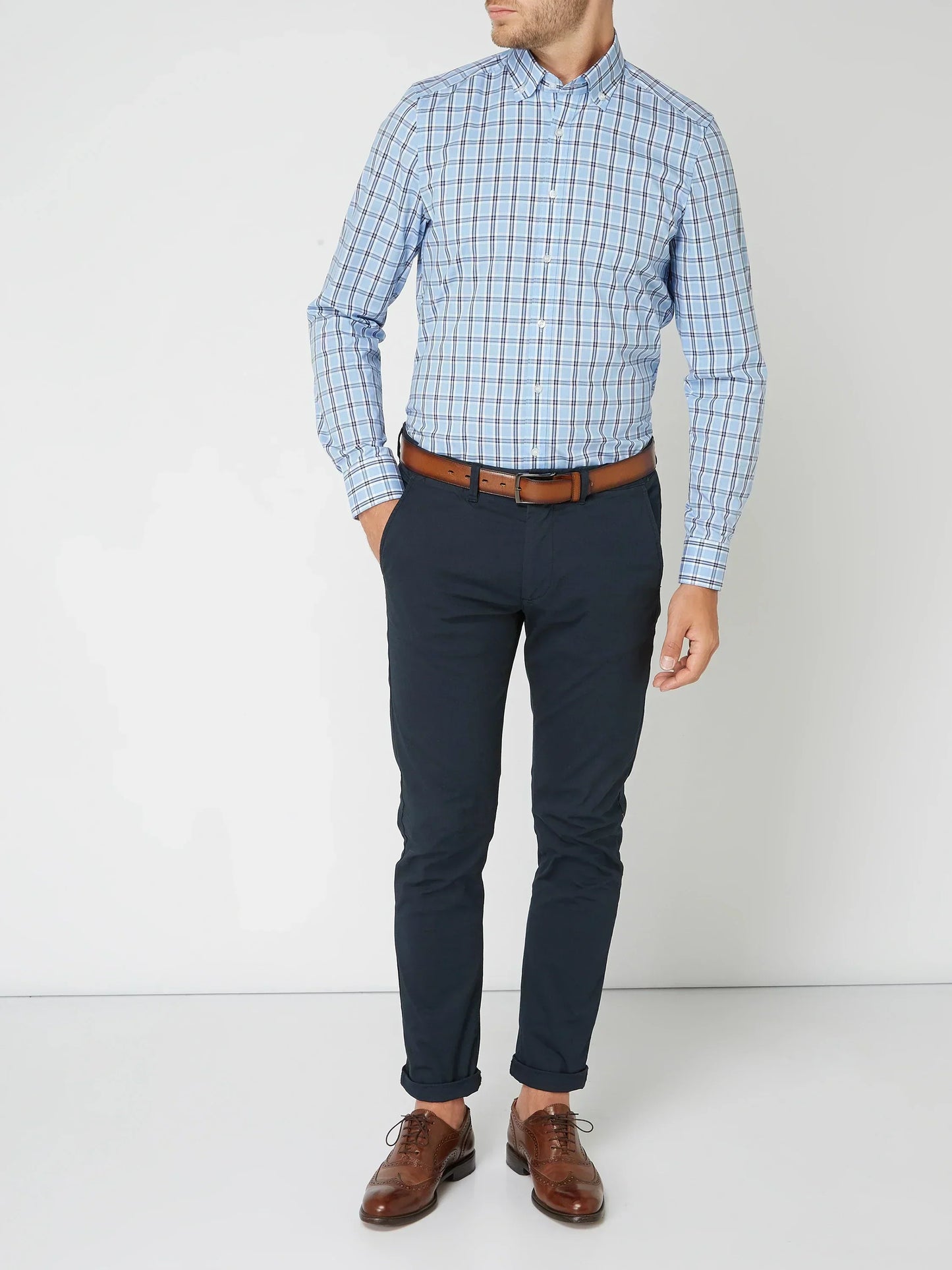 Classic Plaid Mens Button Down Shirt