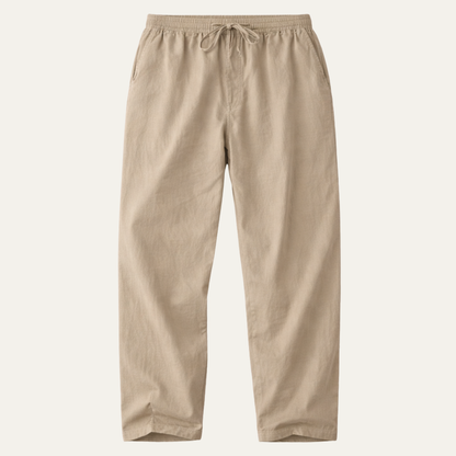 Men's Cotton Linen Wide Leg Casual Pants - VibreMode