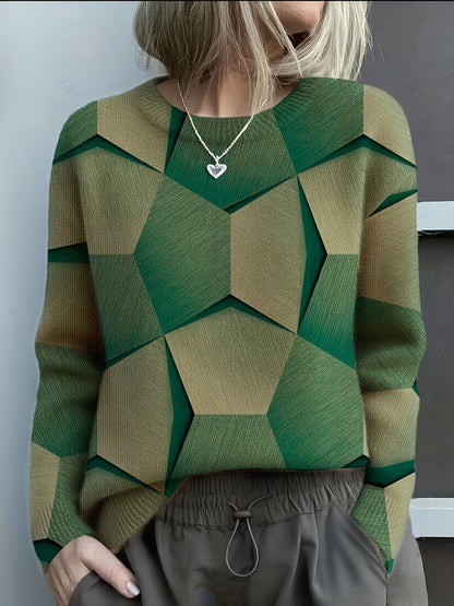 Women's Geometric Sweater Long Sleeve