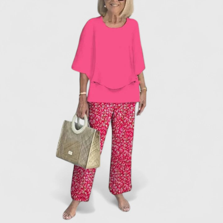Fashionable 2 Piece Printed Pantsuit for Women