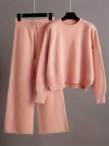Comfortable Women's Casual Knit Sweater Set - VibreMode
