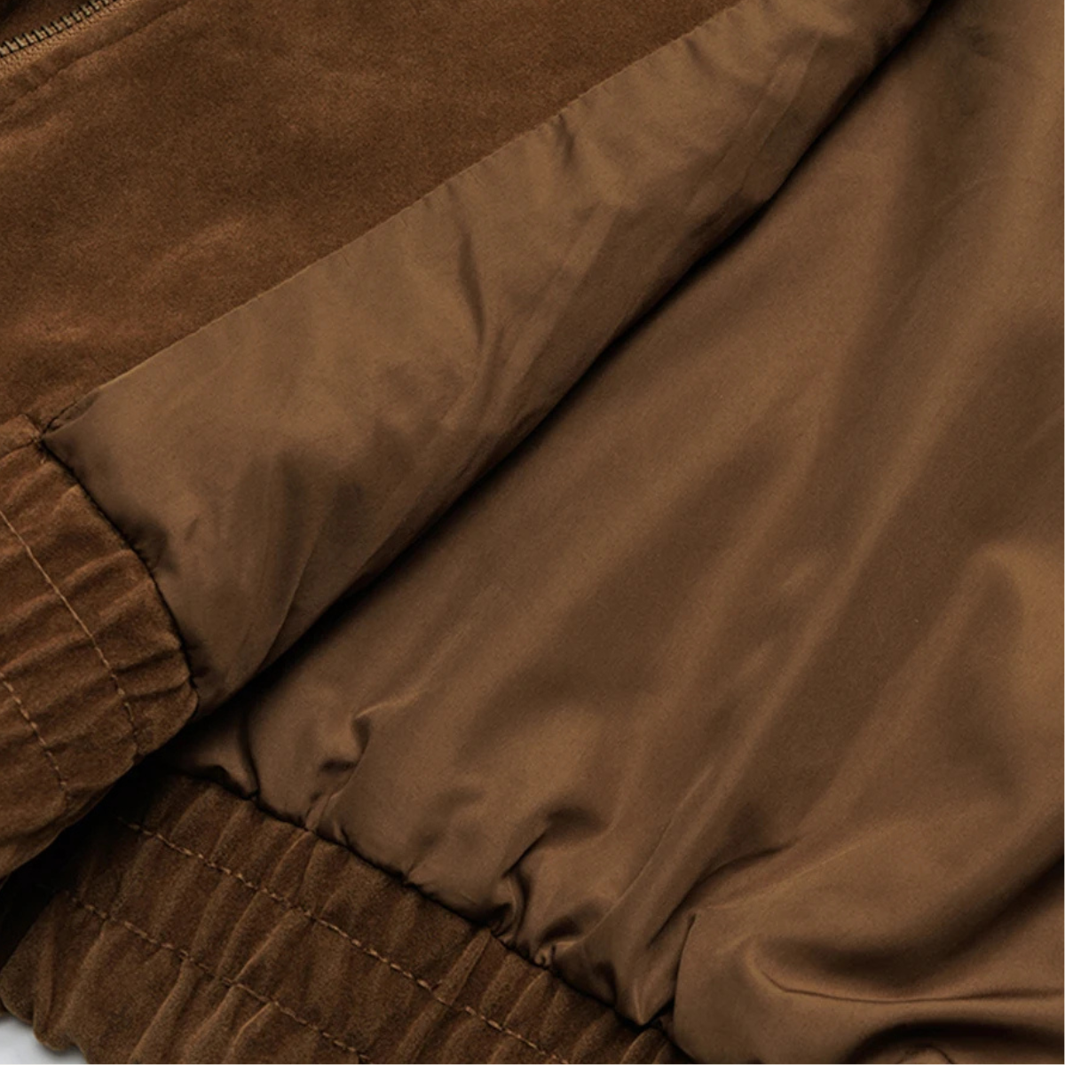 Men's Suede Bomber Jacket Zip Up Retro Style